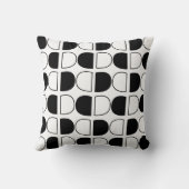 Geometric Black and White Half Circle クッション (裏面)