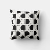 Geometric Black and White Half Circle クッション (正面)