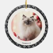 Geometric Black and White Scandinavian 2 Photos セラミックオーナメント (裏面)