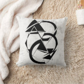 Geometric Black and White Throw Pillow クッション (ブランケット)