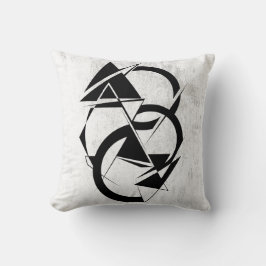 Geometric Black and White Throw Pillow クッション