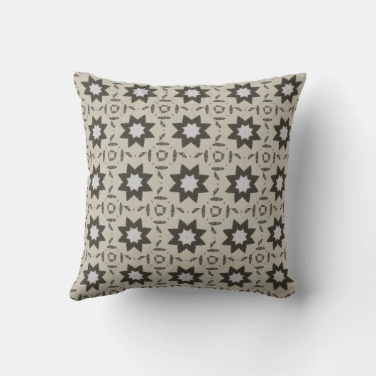 Geometric Black and White Throw pillow クッション (裏面)
