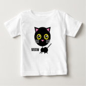 Geometric Black Cat ベビーTシャツ (正面)