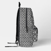 Geometric Black &white polka dots printed backpack プリントバックパック (左)