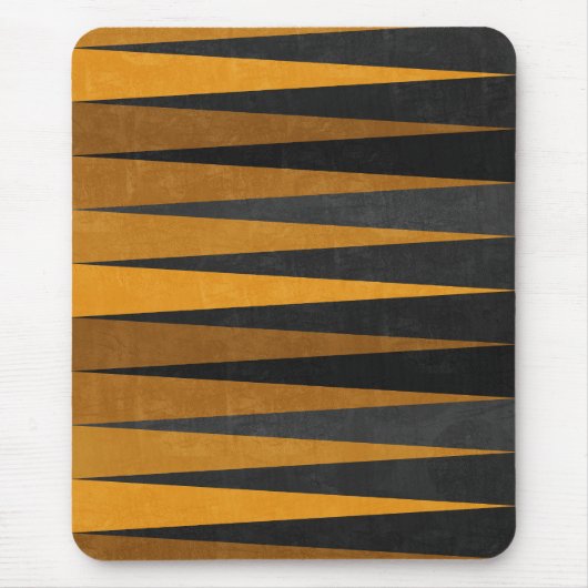 Geometric Black Yellow マウスパッド (正面)