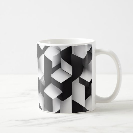 Geometric Bliss - 3Dテクスチャードマグ コーヒーマグカップ (右)
