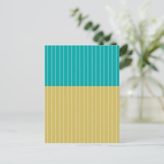 Geometric Blocks and Lines Yellow Blue ポストカード (スタンド正面)