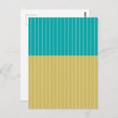 Geometric Blocks and Lines Yellow Blue ポストカード (正面/裏面)