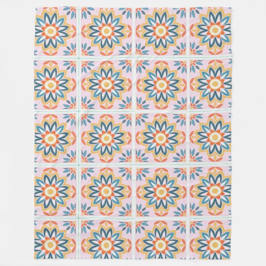 Geometric Bloom フリースブランケット (正面)
