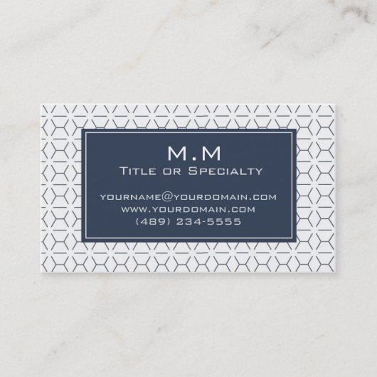 Geometric blue and white light 名刺 (正面)