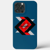Geometric blue grey red black personalized simply Case-Mate iPhoneケース (裏面)