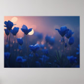 Geometric Blue Mountains at Sunset ポスター (正面)