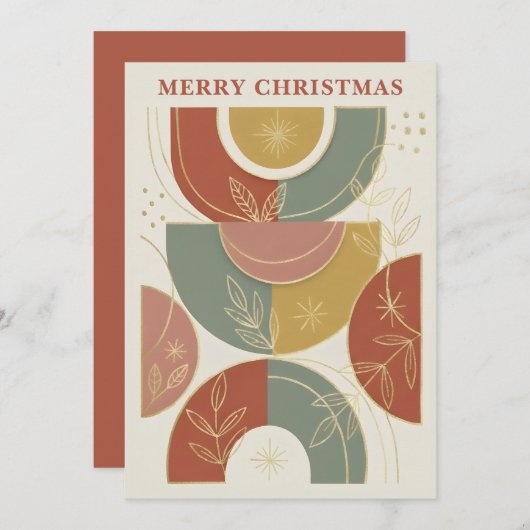 Geometric Boho Christmas シーズンカード (正面/裏面)