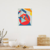 Geometric Bold Yellow Sunburst Art Print ポスター (キッチン)