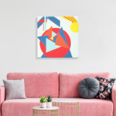 Geometric Bold Yellow Sunburst Canvas Print キャンバスプリント (インサイチュ (リビング))