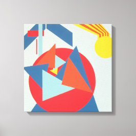 Geometric Bold Yellow Sunburst Canvas Print キャンバスプリント