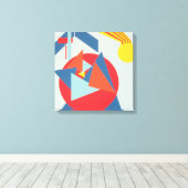 Geometric Bold Yellow Sunburst Canvas Print キャンバスプリント (インサイチュ (ウッドフロア))