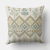 Geometric Botanical Folk Art Seamless Pattern クッション (裏面)