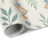 Geometric Botanical Folk Art Seamless Pattern ラッピングペーパー (ロールコーナー)