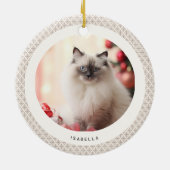 Geometric Brown and White Scandinavian 2 Photos セラミックオーナメント (裏面)