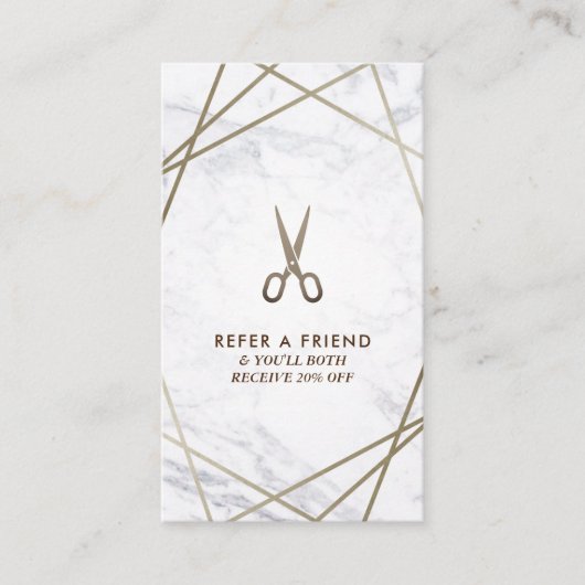 Geometric BrownShers Marble Hair Refer Vertical(ジオ 名刺 (正面)