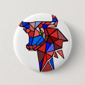 Geometric Bull Icon 缶バッジ (正面)