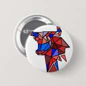 Geometric Bull Icon 缶バッジ (正面&裏面)