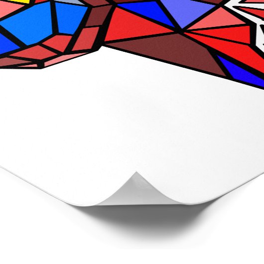 Geometric Bull Shapes ポスター (角)