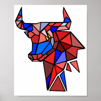 Geometric Bull Shapes ポスター