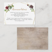 Geometric Burgundy Navy花模様設備 エンクロージャーカード (正面/裏面)