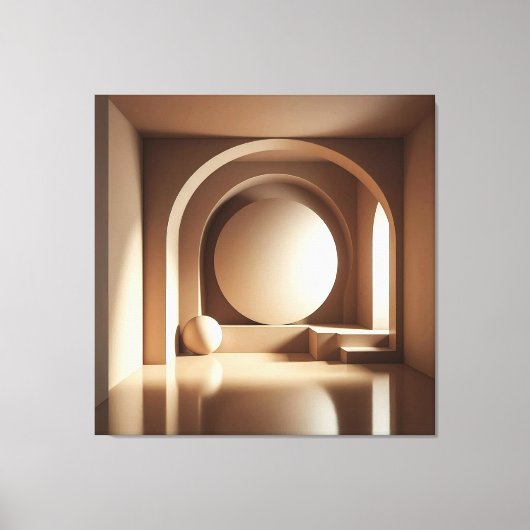 Geometric Calm – Minimalist Architecture キャンバスプリント (正面)