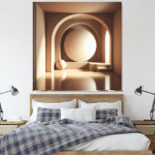 Geometric Calm – Minimalist Architecture キャンバスプリント (インサイチュ (寝室))