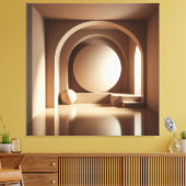 Geometric Calm – Minimalist Architecture キャンバスプリント (インサイチュ (リビング))