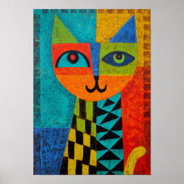 Geometric Cats – Bold, Bright and Playful ポスター