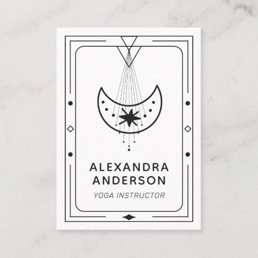 Geometric Celestial Crescent Moon Yoga Instructor  名刺 (正面)