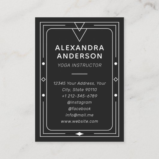 Geometric Celestial Crescent Moon Yoga Instructor  名刺 (裏面)