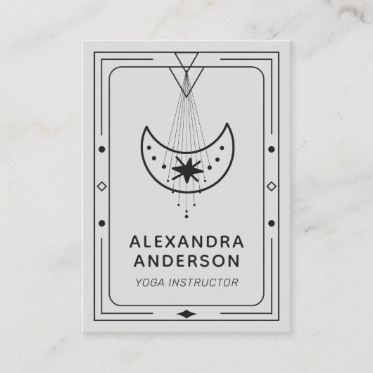 Geometric Celestial Crescent Moon Yoga Instructor  名刺 (正面)