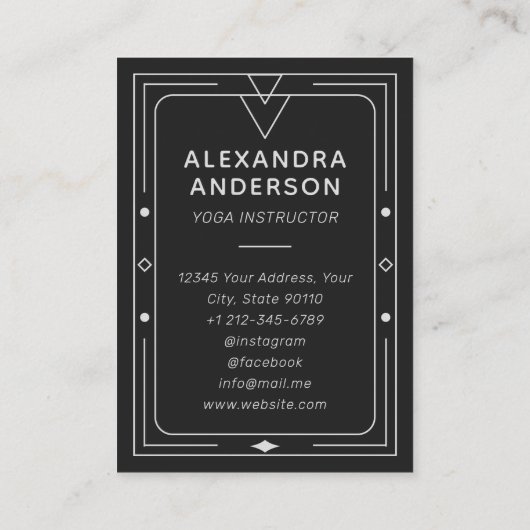 Geometric Celestial Crescent Moon Yoga Instructor  名刺 (裏面)