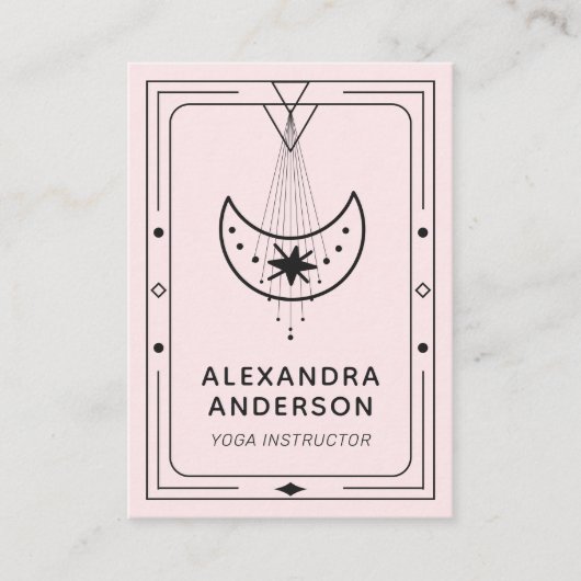 Geometric Celestial Crescent Moon Yoga Instructor  名刺 (正面)