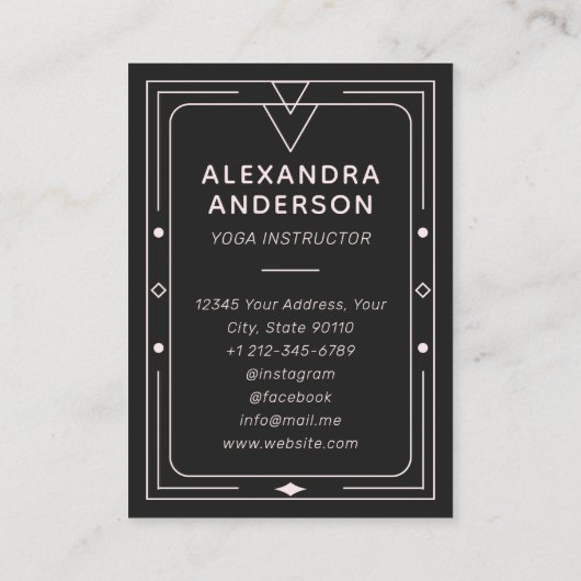 Geometric Celestial Crescent Moon Yoga Instructor  名刺 (裏面)