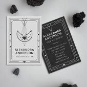 Geometric Celestial Crescent Moon Yoga Instructor  名刺