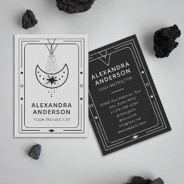 Geometric Celestial Crescent Moon Yoga Instructor  名刺