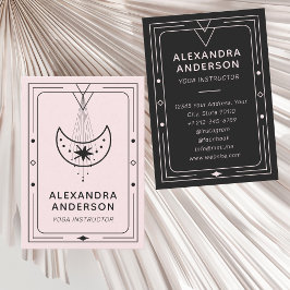 Geometric Celestial Crescent Moon Yoga Instructor  名刺