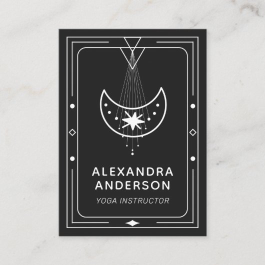Geometric Celestial Crescent Moon Yoga Instructor  名刺 (正面)