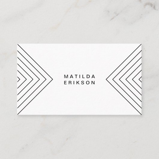 Geometric Chevron | Minimalist Modern Stylish 名刺 (正面)