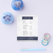 Geometric Chic シルバー ハサミ マーブル ヘアスタイリスト チラシ (シングル)