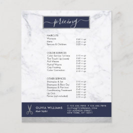 Geometric Chic シルバー ハサミ マーブル ヘアスタイリスト チラシ