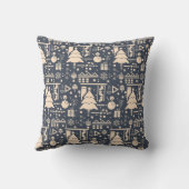 Geometric Christmas Pattern - Modern Design クッション (裏面)