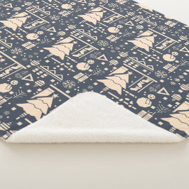 Geometric Christmas Pattern - Modern Design シェルパブランケット