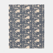 Geometric Christmas Pattern - Modern Design フリースブランケット (正面)